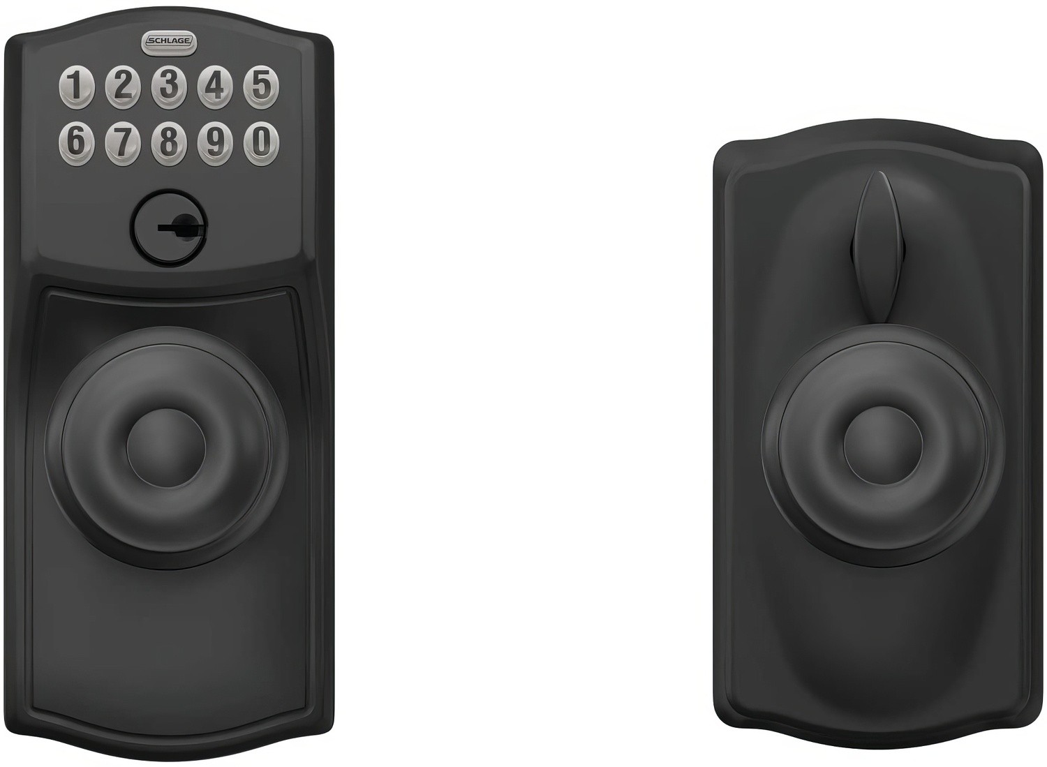 Schlage FE595 CAM 505 Acc Camelot Clavier d'entrée avec Flex-Lock et leviers d'accentuation, laiton brillant